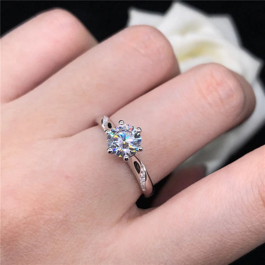 Vintage Solid 14K White Gold Ring Women 2Carat Moissanite Diamond Wedding Ring for Lady Best Women Engagement Ring Fast Shipping