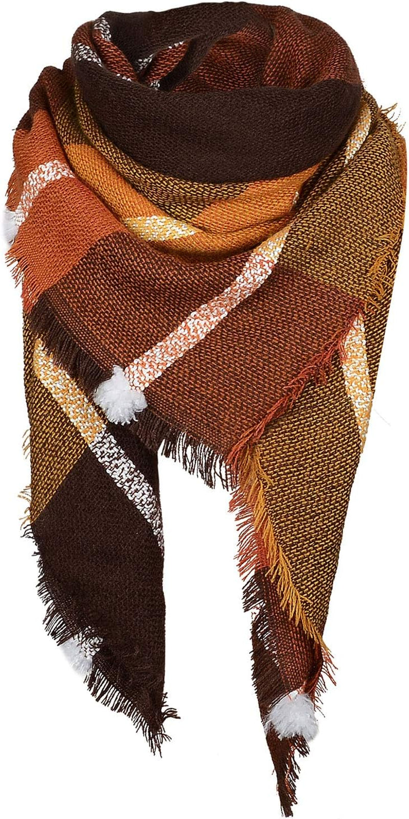 American Trends Women'S Cozy Warm Winter Fall Blanket Scarf Stylish Soft Chunky Checked Giant Scarves Shawls