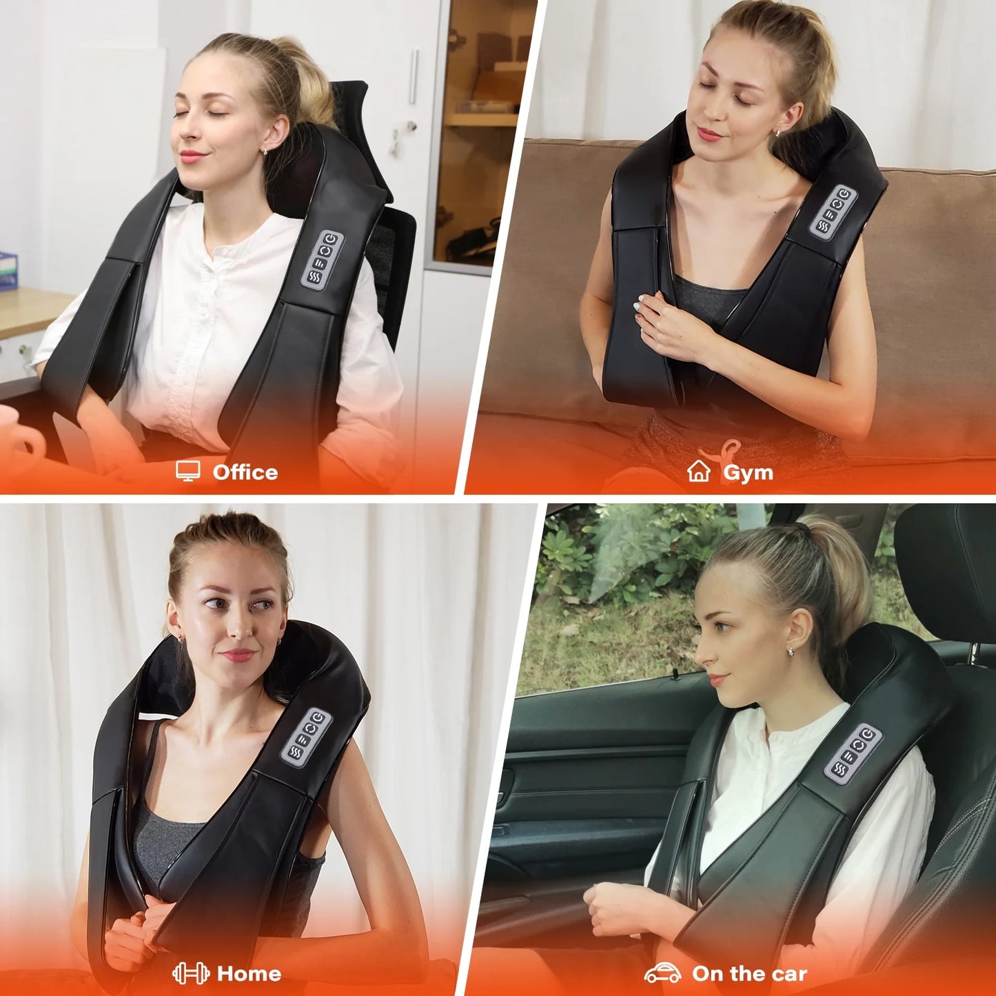 Ikristin Shiatsu Neck Shoulder and Back Massager with Heat, Electric Deep Tissue 4D Kneading Massage