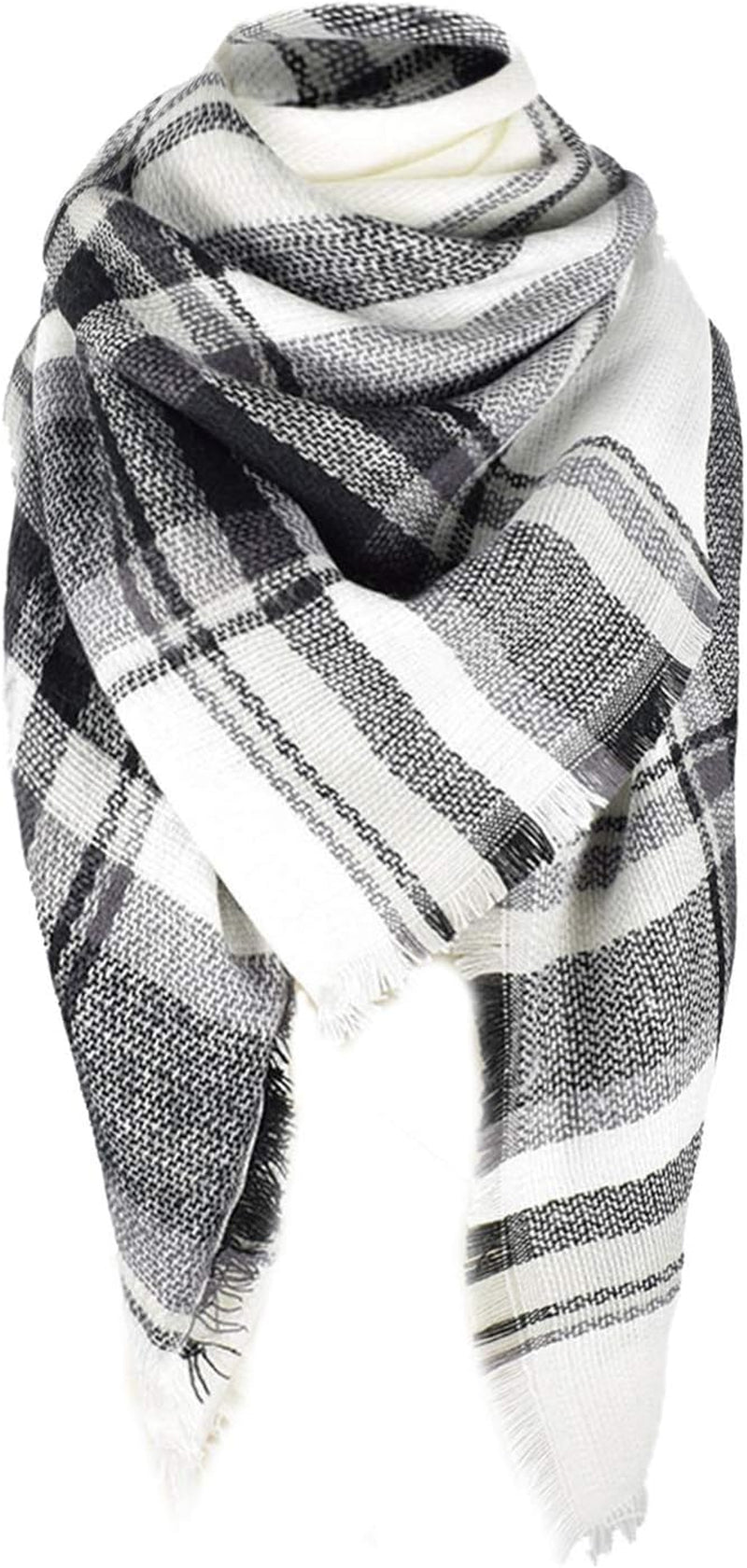 American Trends Women'S Cozy Warm Winter Fall Blanket Scarf Stylish Soft Chunky Checked Giant Scarves Shawls