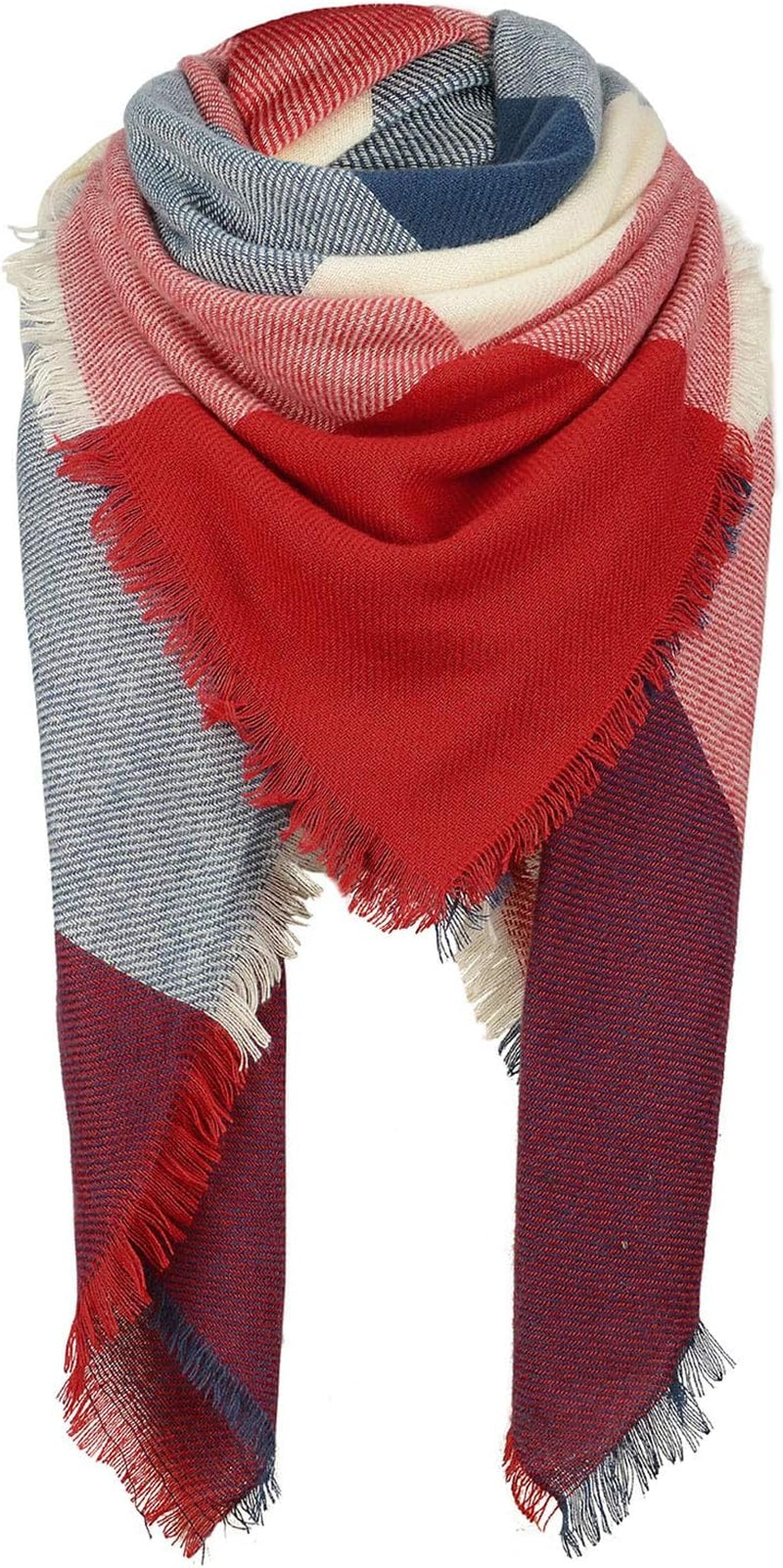 American Trends Women'S Cozy Warm Winter Fall Blanket Scarf Stylish Soft Chunky Checked Giant Scarves Shawls