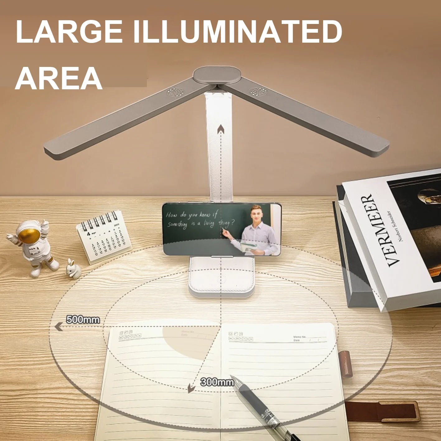 LED Desk Lamp 3 Levels Dimmable Touch Night Light USB Rechargeable Eye Protection Foldable Table Lamp for Bedroom Bedside Desk