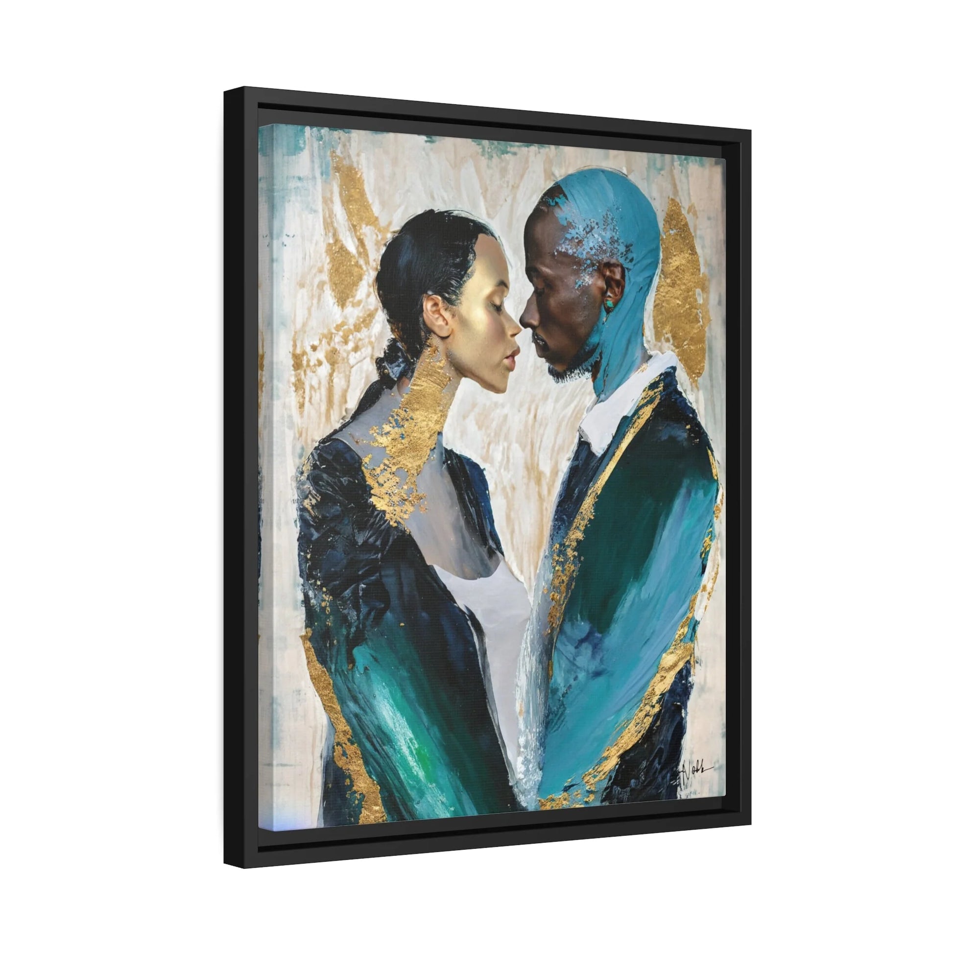 COUPLE about to KISS Canvas Wall Art - by Queennoble