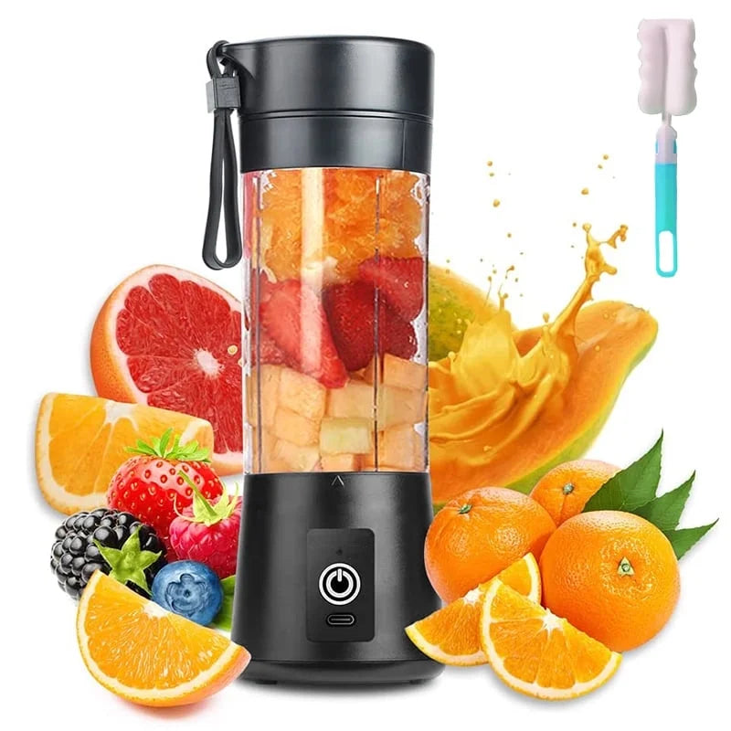 CQYJIN Portable Blender Cup,Electric USB Juicer Blender,Mini Blender Portable Blender for Shakes and Smoothies, Juice,380Ml, Six Blades Great for Mixing,