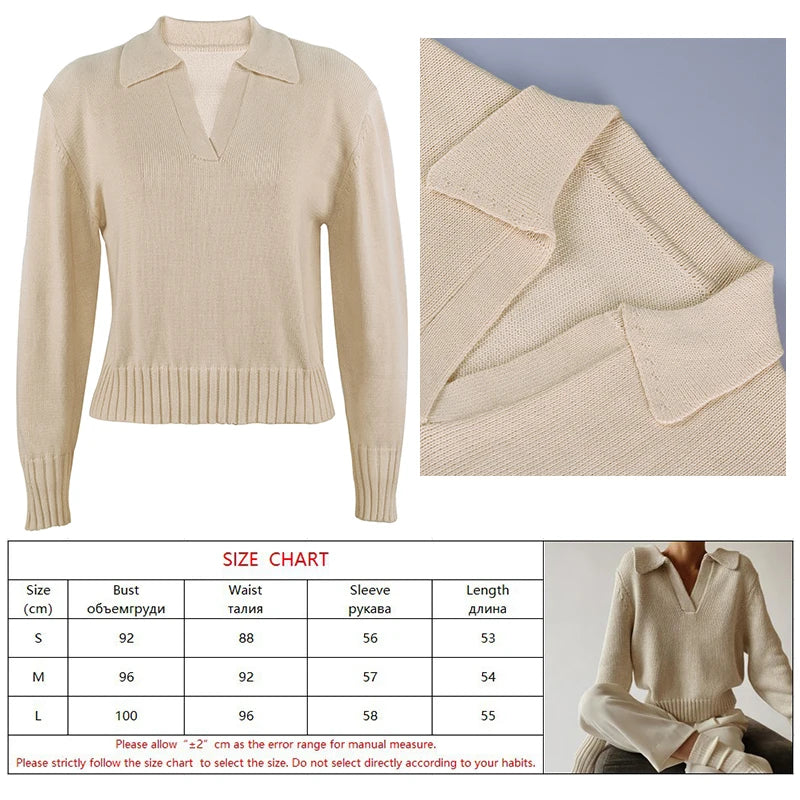 Tossy Women'S Long Sleeves V-Neck Knitted Sweater Loose Casual Fashion Pullover Autumn Winter Sweatshirts Female Jumper 2021