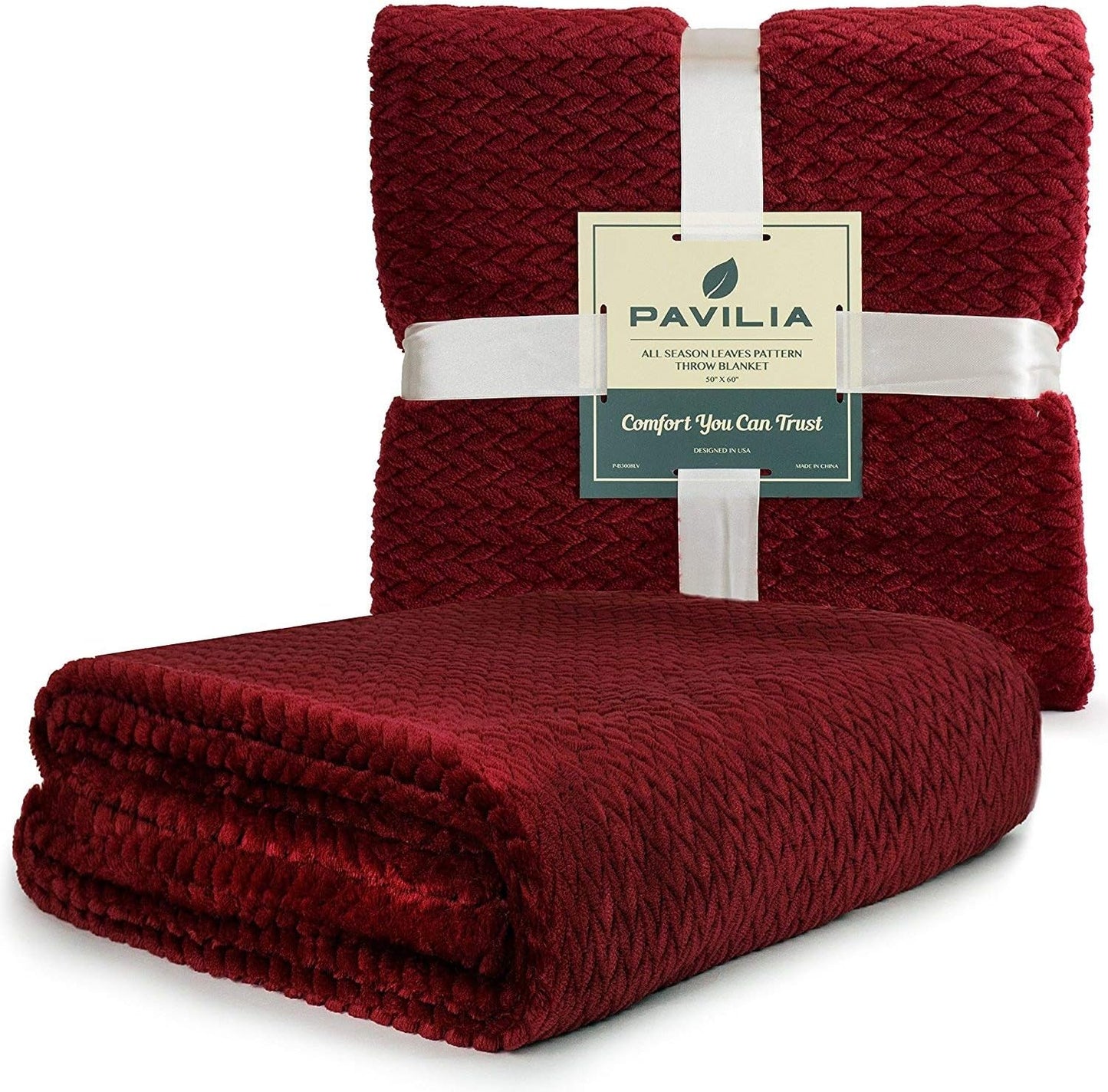 PAVILIA Christmas Throw Blanket | Red Christmas Holiday Fleece Blanket | Soft, Plush, Warm Winter Cabin Throw, 50X60 (Red Christmas)