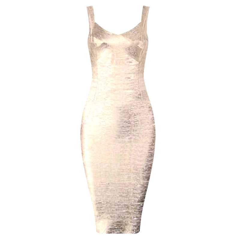 High Quality Sexy Women V-Neck Rayon Bandage Dress Elegant Evening Party Dress