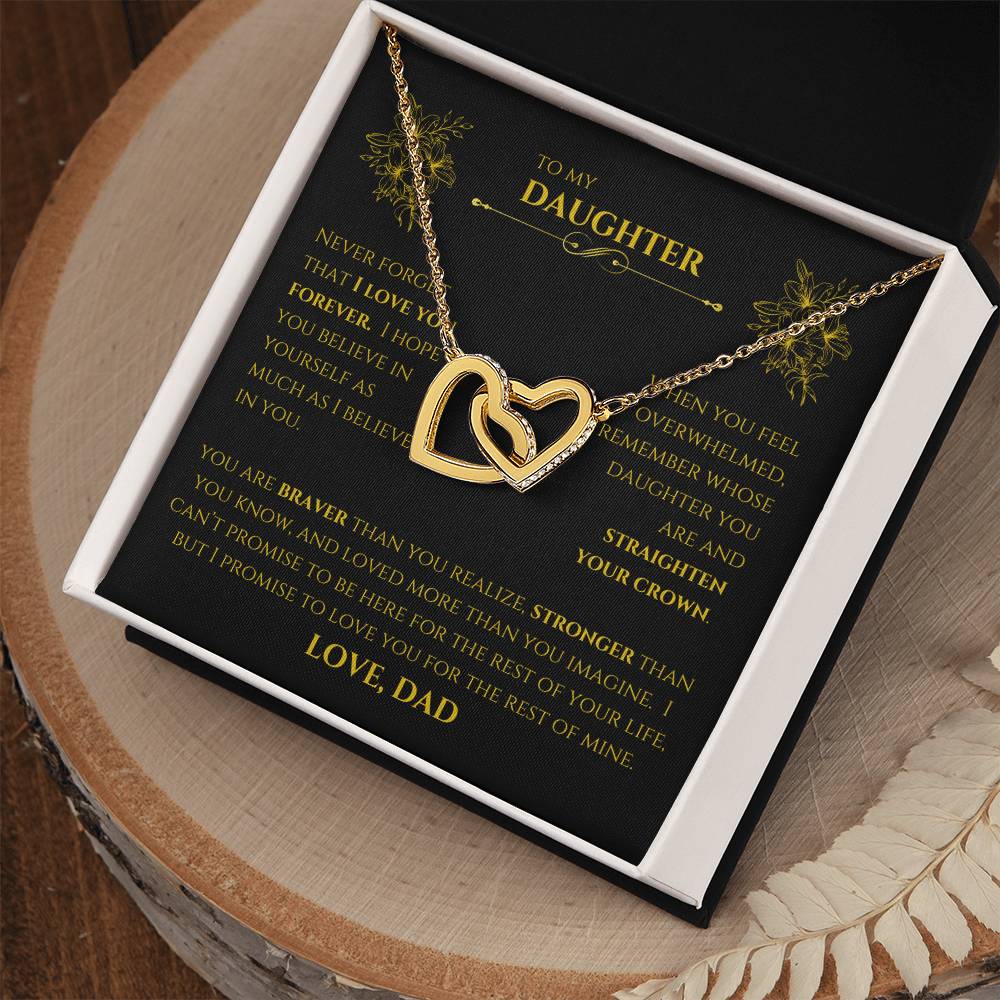 Interlocking Hearts Necklace:  Yellow & White Gold Variants | Father to Daughter