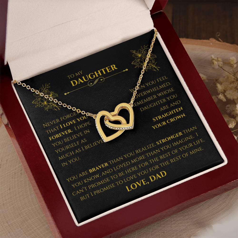 Interlocking Hearts Necklace:  Yellow & White Gold Variants | Father to Daughter