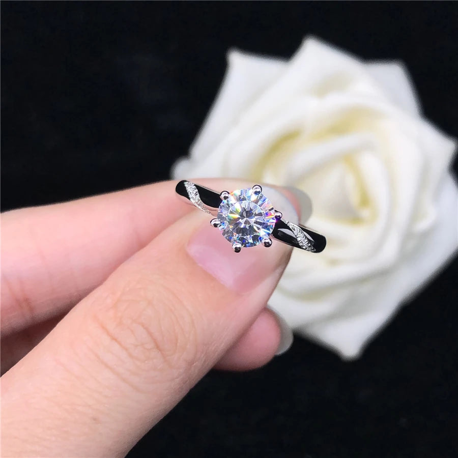 Vintage Solid 14K White Gold Ring Women 2Carat Moissanite Diamond Wedding Ring for Lady Best Women Engagement Ring Fast Shipping