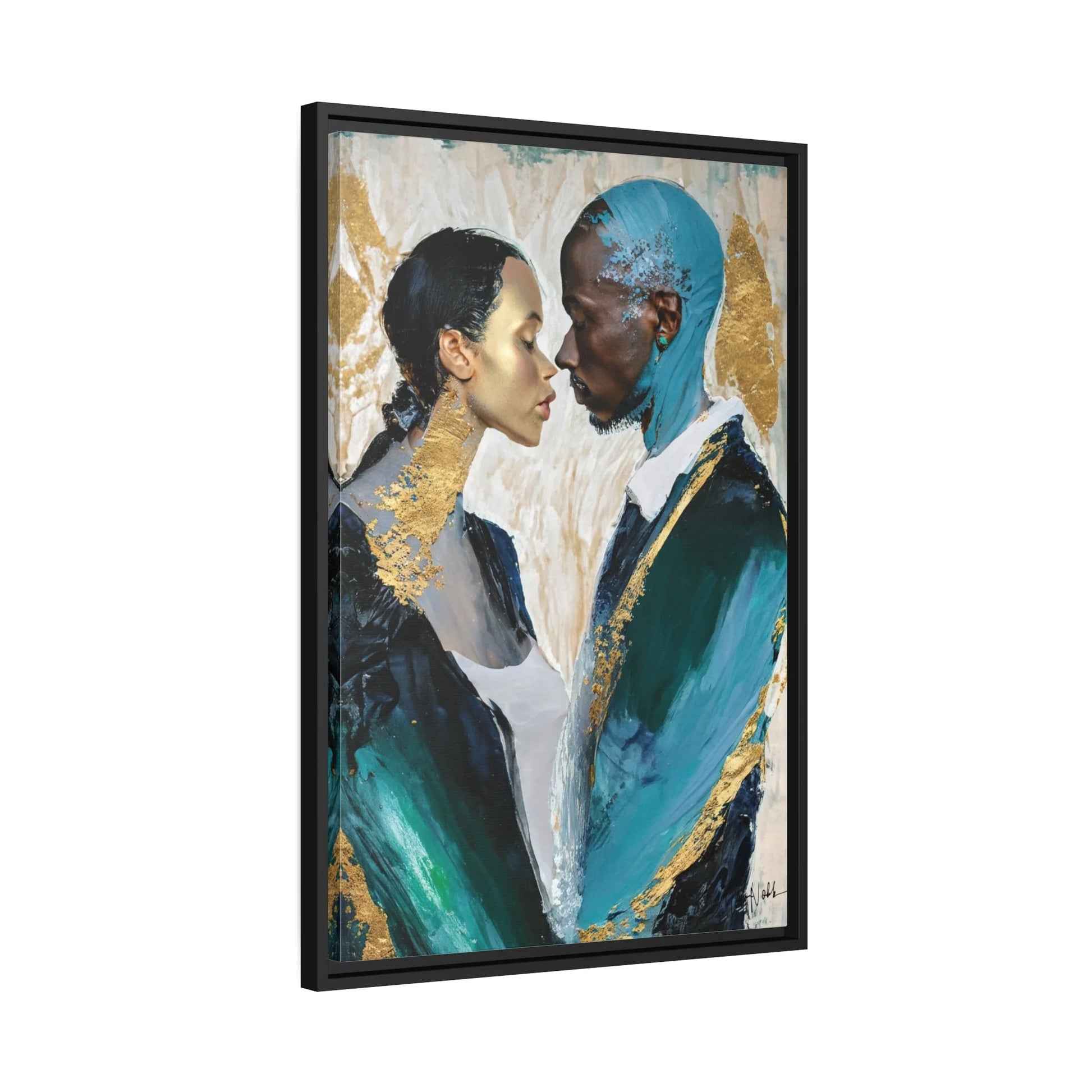 COUPLE about to KISS Canvas Wall Art - by Queennoble