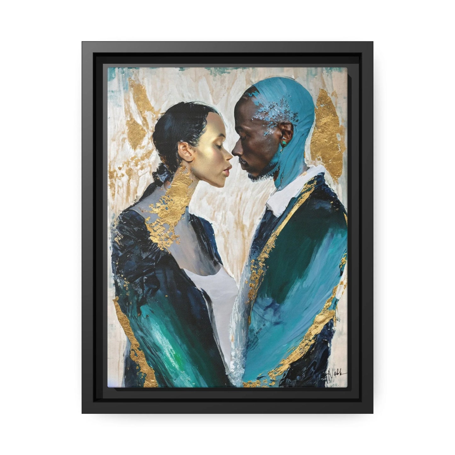 COUPLE about to KISS Canvas Wall Art - by Queennoble