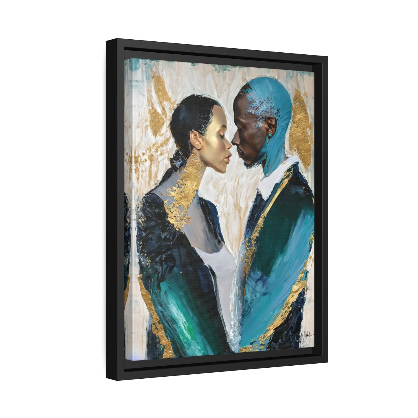 COUPLE about to KISS Canvas Wall Art - by Queennoble