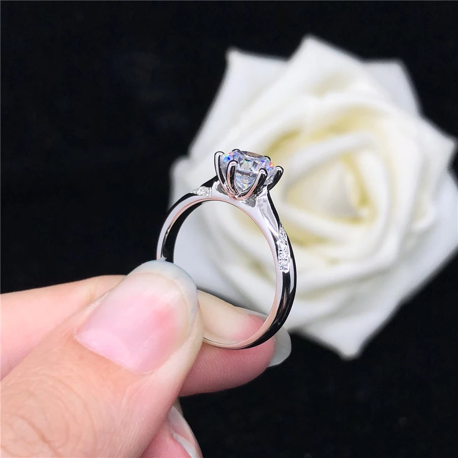 Vintage Solid 14K White Gold Ring Women 2Carat Moissanite Diamond Wedding Ring for Lady Best Women Engagement Ring Fast Shipping