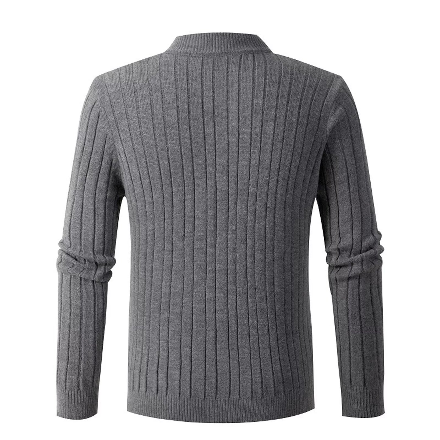 Jsaierl Sweaters for Men Cable Knit Crew Neck Top Long Sleeve Dressy Casual Fall and Winter Quarter Zip Pullover Sweater